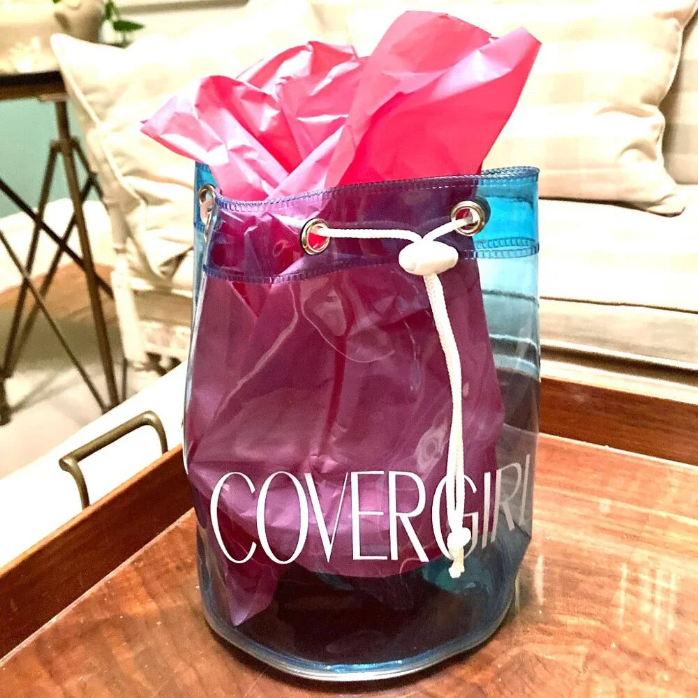 CoverGirl Plastic Duffle Bag with rope closure